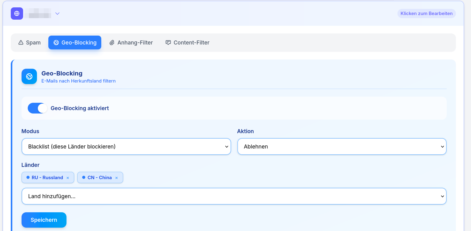 Geo-Blocking: E-Mails nach Herkunftsland filtern